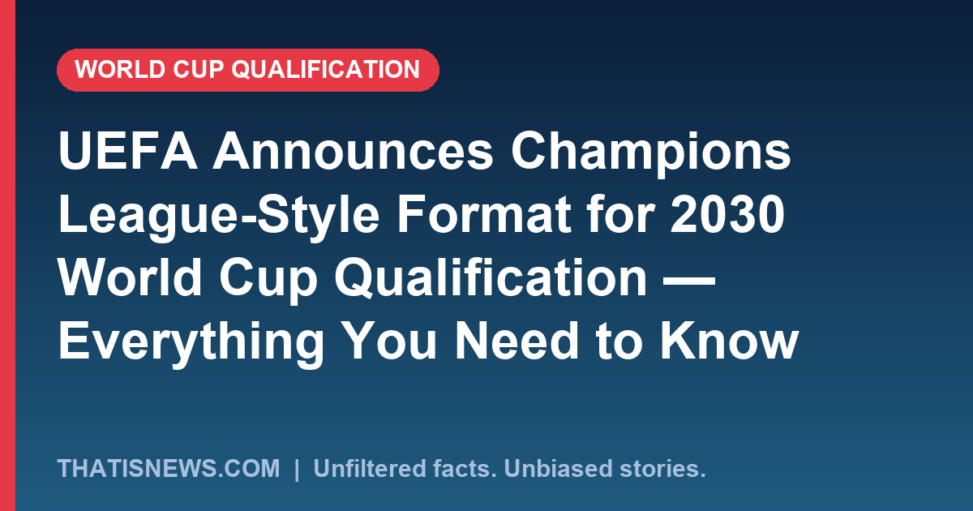 UEFA Announces Champions League-Style Format for 2030 World Cup Qualification — Everything You Need to Know